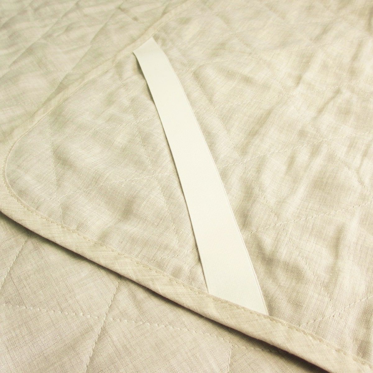 麻100% 本麻リネンウォッシャブル敷きパッド ダブル 140×205cm