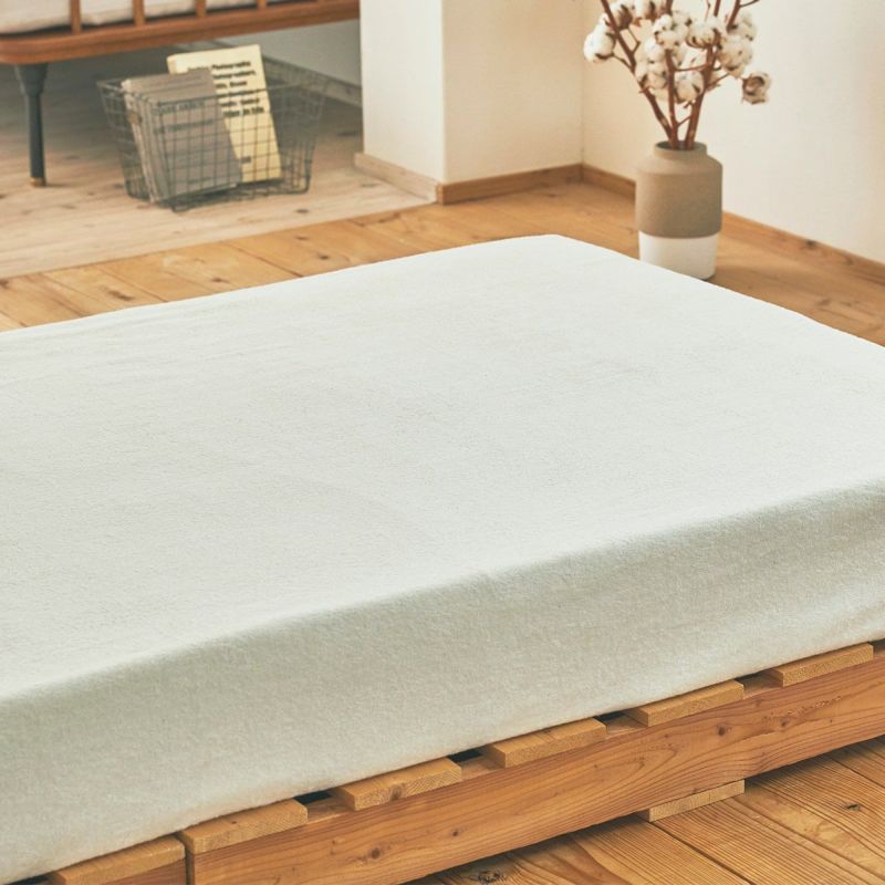 オーガニックコットンタオルシーツ（フラットシーツ）150×260cm 生成