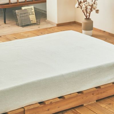 オーガニックコットンタオルシーツ（フラットシーツ）150×260cm 生成